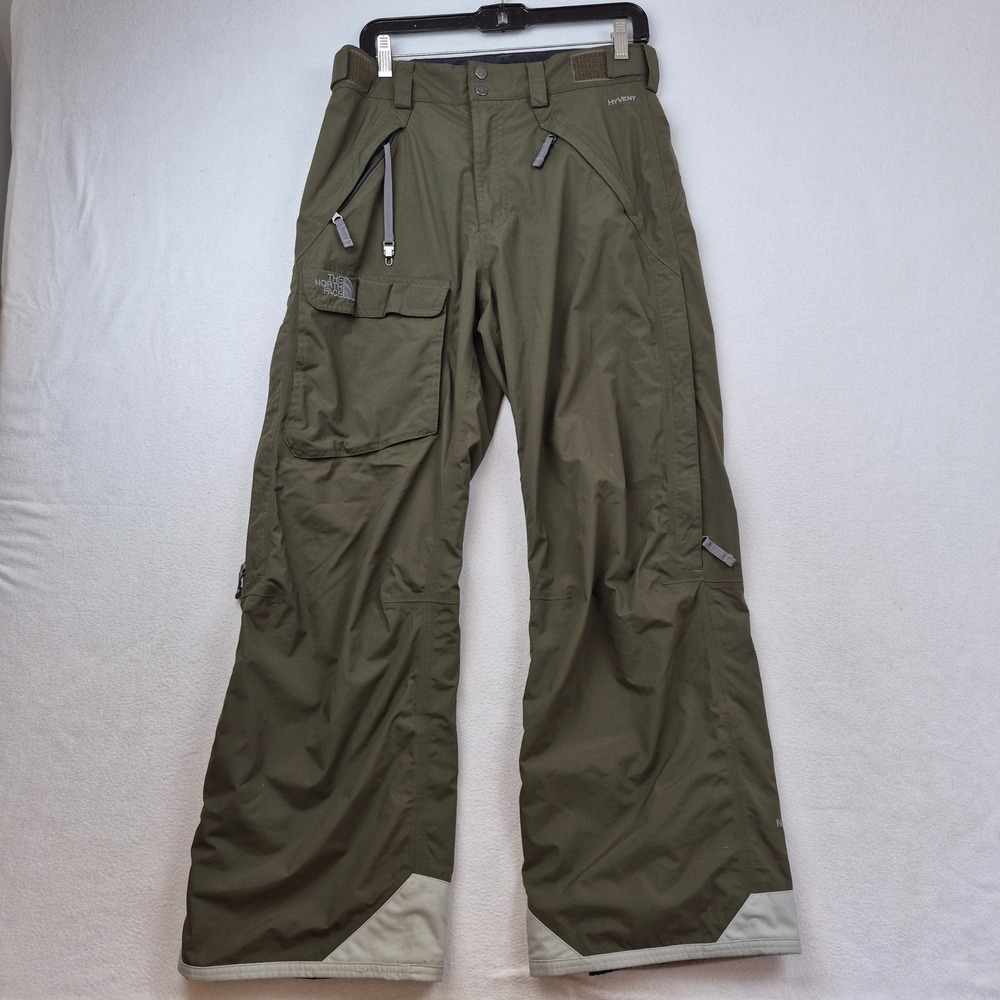 The North Face HyVent Mens Snow Pants Size Small Green Cargo Ski Snowboard